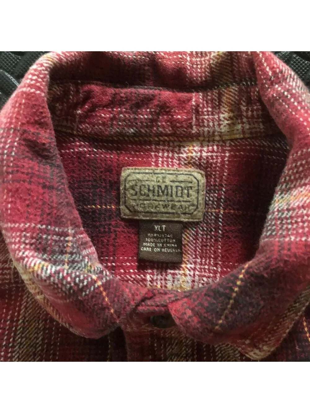 Schmidt Workwear Red Plaid Flannel Button-Up Shirt XL